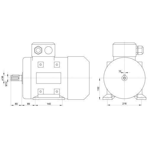 Elektrimootor 7,5kW 2930rpm T3AB132SB-2 400/690V B3, piduriga 60Nm