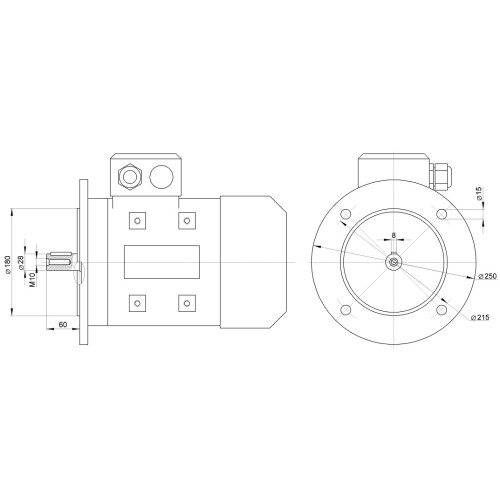 Elektrimootor 4,0kW 1450rpm T3AB112MA-4 400/690V B5, piduriga 60Nm