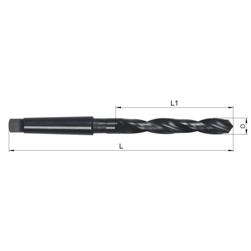 Metallipuur Ø 10,75 x 206mm HSS-R DIN341 koonussabaga MK1