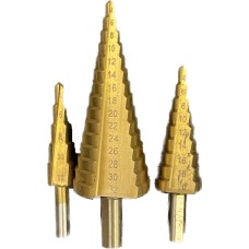 Ступенчатые свёрла по металлу ø 4-32мм комплект из 3 частей