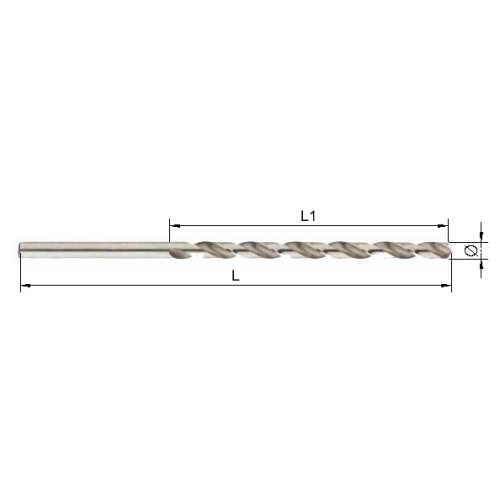 Metallipuur Ø 13,5x208 mm HSS-G DIN340 silindrise sabaga