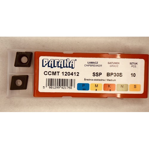 Tвёрдосплавная пластина CCMT 120408 SSP BP30S