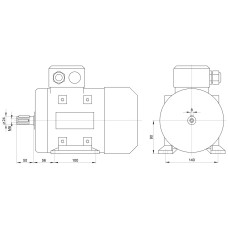 Электродвигатель 1,5kW 2900rpm T3AB90S-2 230/400V B3, с тормозом 16Nm