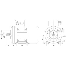 Электродвигатель 1,1kW 2850rpm ML80B-2 230V B34